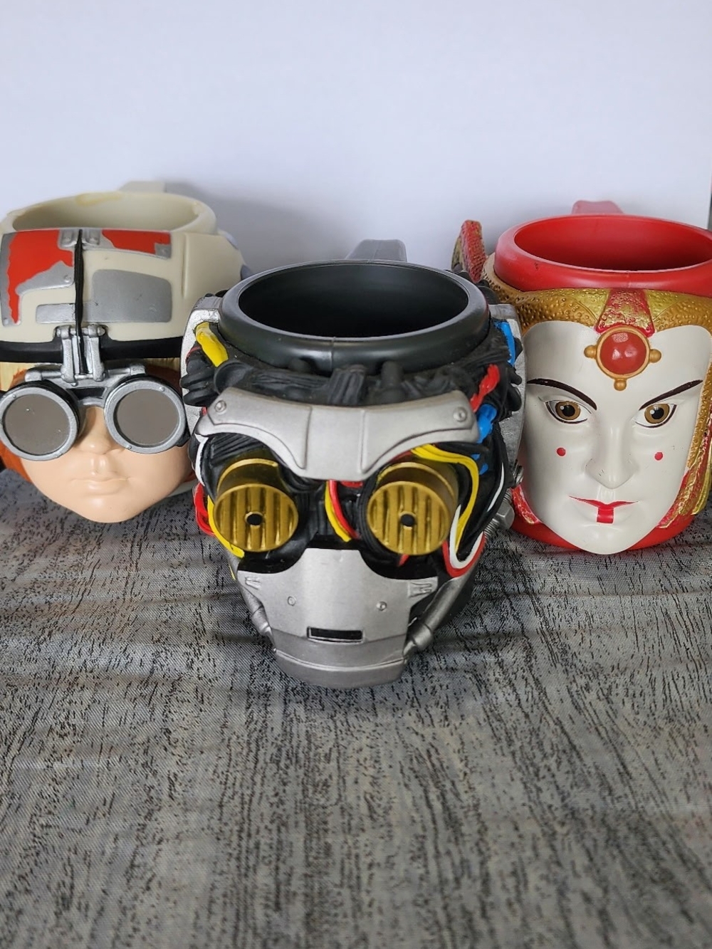 Novelty Cyberpunk Robot Head Ceramic Mug - Black, Silver & Gold